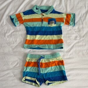 Striped Polo and Shorts Set baby boy 18months